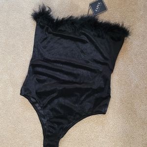 Velvet Black Bodysuit Small
